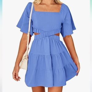 Blue cutout dress